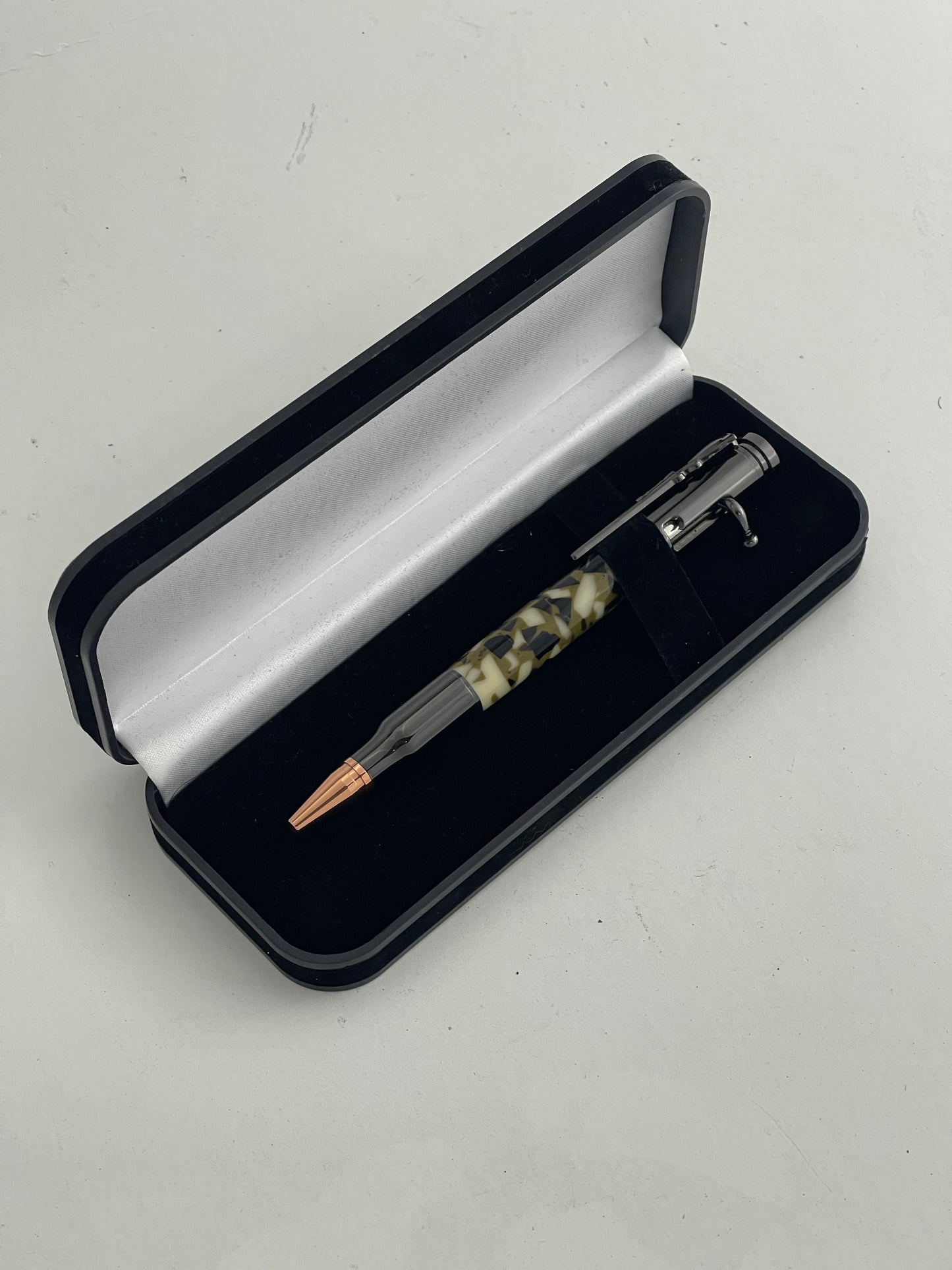 Bolt Action Pen with Light Camo Chip Acrylic