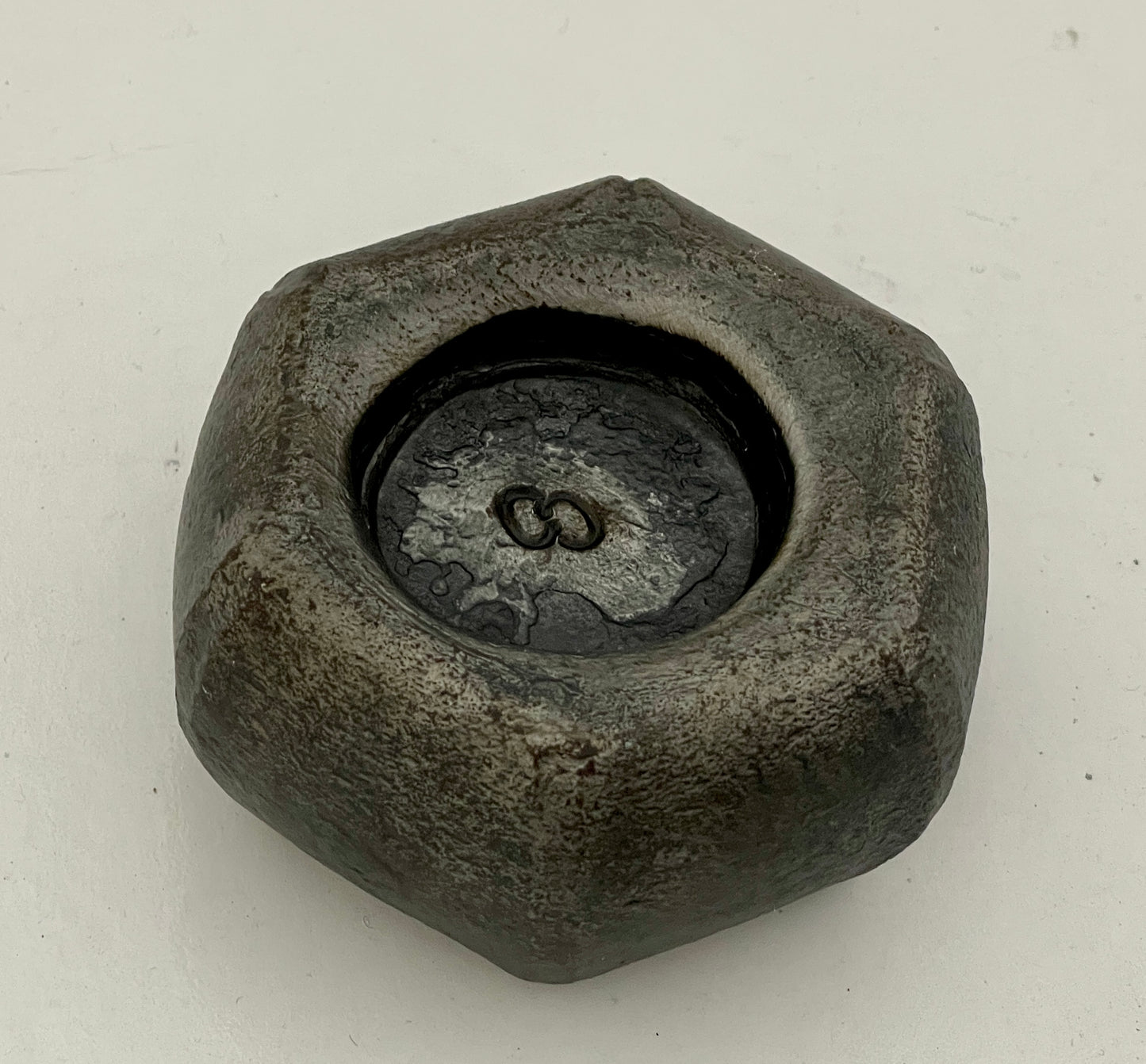 Hand Forged Heavy Tea Light Candle Holder - Hex shape