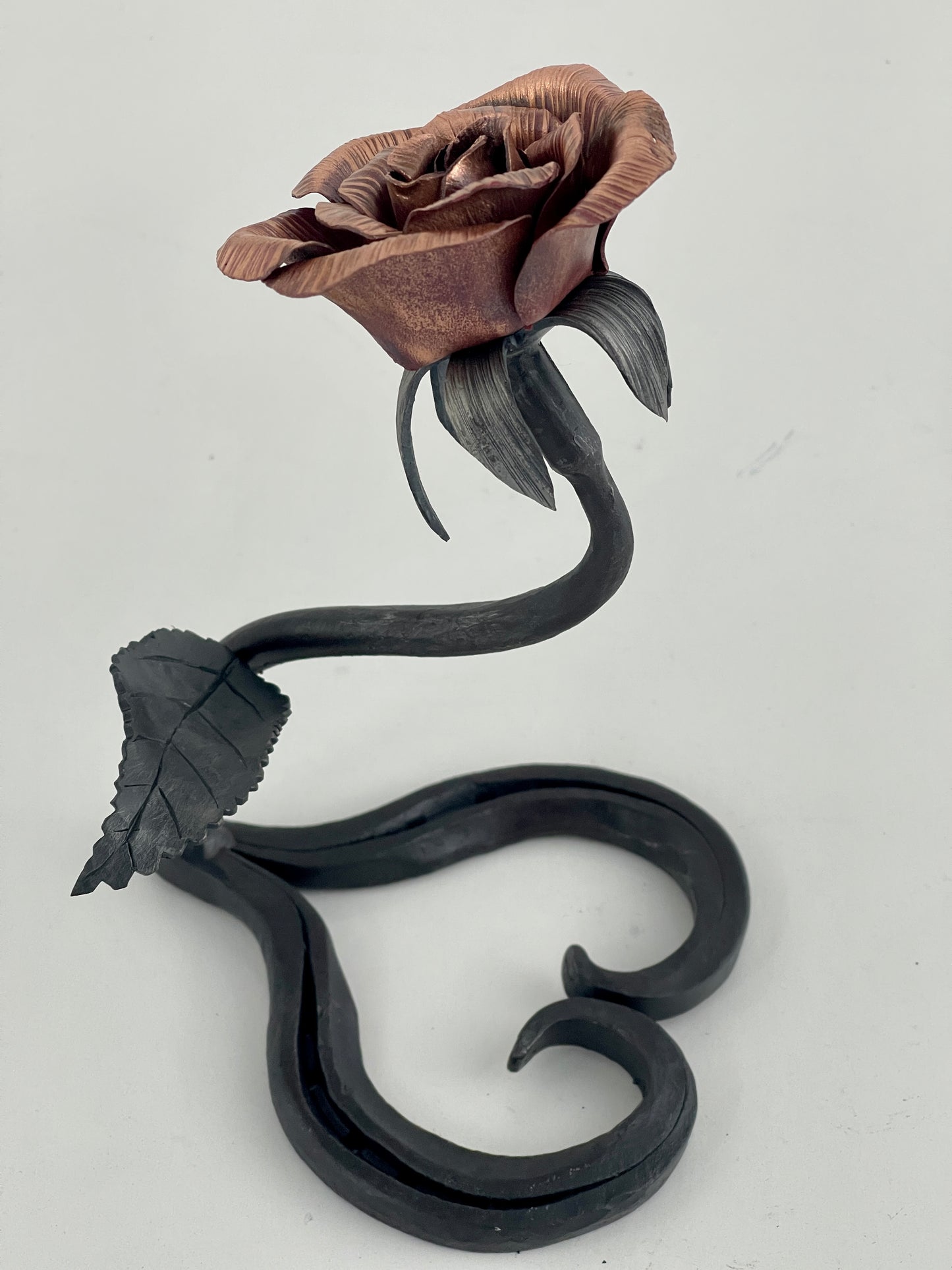 Copper Rose w/ Horseshoe Heart Base